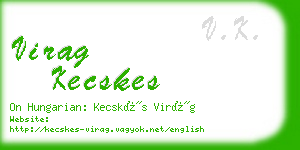 virag kecskes business card